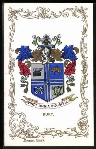 AK Bury, Wappen u. Ornament-Rahmen