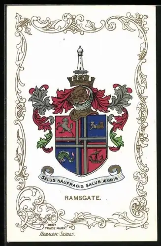 AK Ramsgate, Wappen u. Ornament-Rahmen