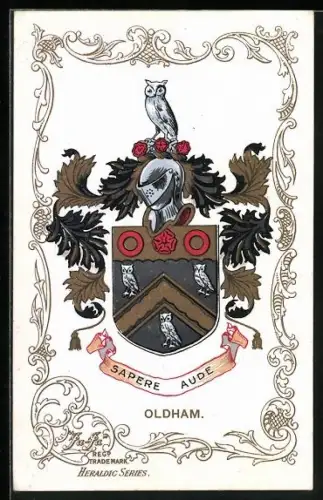 AK Oldham, Wappen u. Ornament-Rahmen