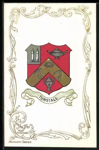 AK Tunstall, Wappen u. Ornament-Rahmen