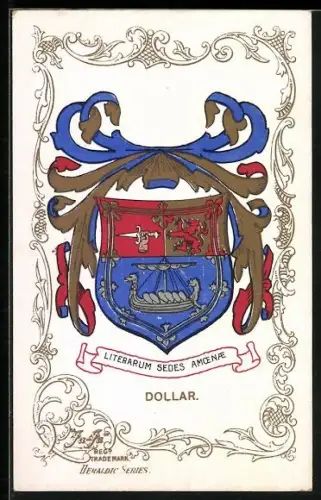 AK Dollar, Wappen u. Ornament-Rahmen