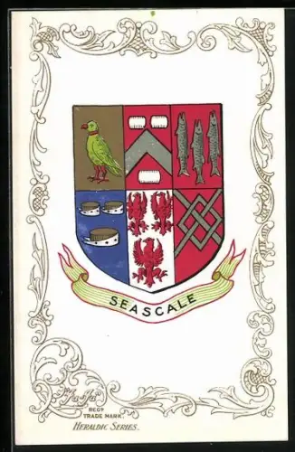 AK Seascale, Wappen u. Ornament-Rahmen