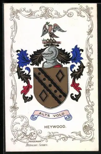 AK Heywood, Wappen u. Ornament-Rahmen