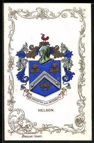 AK Nelson, Wappen u. Ornament-Rahmen