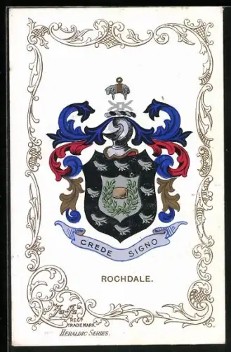 AK Rochdale, Wappen u. Ornament-Rahmen