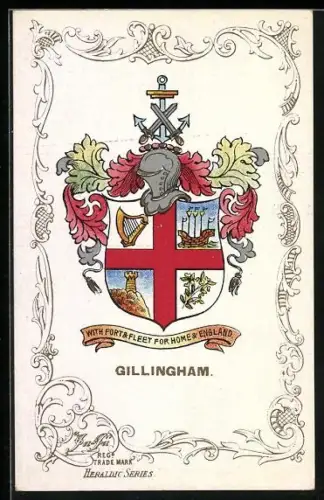 AK Gillingham, Wappen u. Ornament-Rahmen