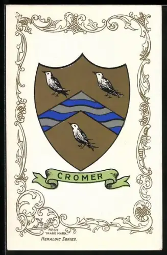 AK Cromer, Wappen u. Ornament-Rahmen