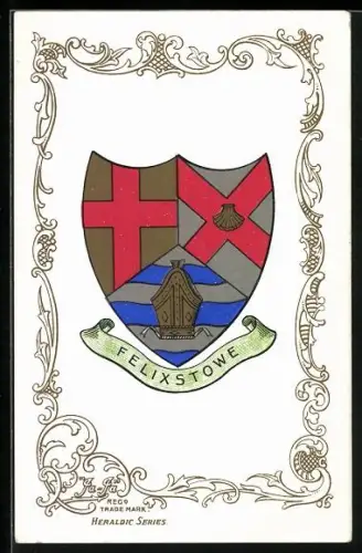 AK Felixstowe, Wappen u. Ornament-Rahmen