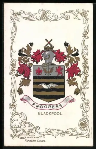 AK Blackpool, Wappen u. Ornament-Rahmen