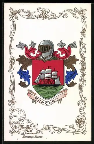 AK Runcorn, Wappen u. Ornament-Rahmen