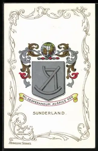 AK Sunderland, Wappen u. Ornament-Rahmen