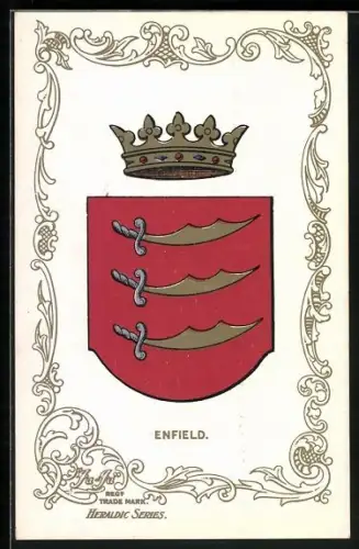 AK Enfield, Wappen u. Ornament-Rahmen