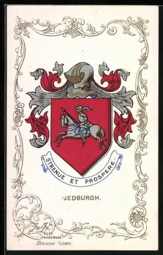 AK Jedburgh, Wappen u. Ornament-Rahmen