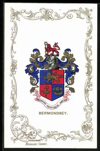 AK Bermondsey, Wappen u. Ornament-Rahmen