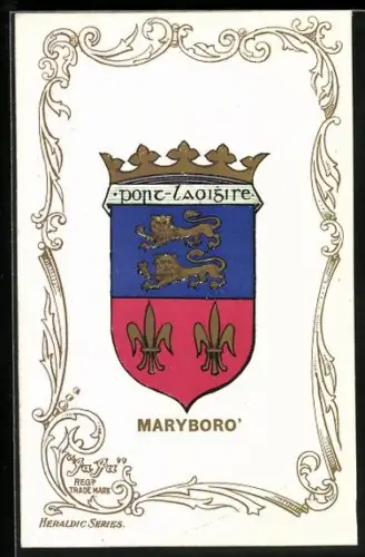 AK Maryboro`, Wappen u. Ornament-Rahmen