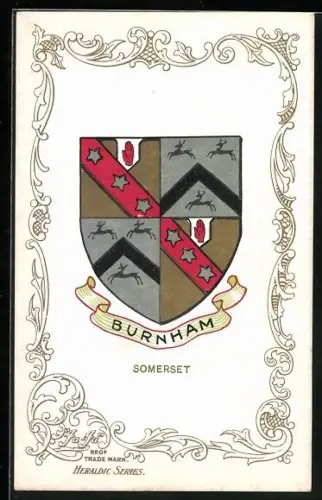 AK Burnham, Somerset, Wappen u. Ornament-Rahmen