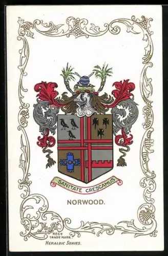 AK Norwood, Wappen u. Ornament-Rahmen
