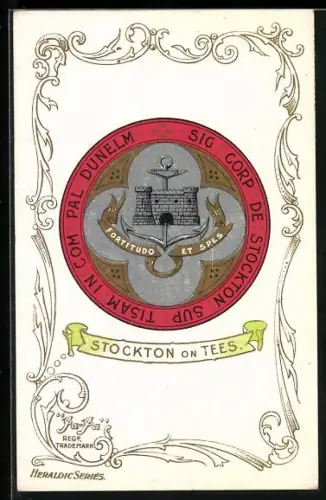 AK Stockton on Tees, Wappen und Ornament-Rahmen