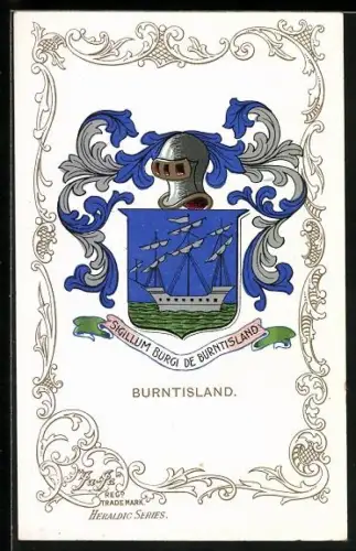 AK Burntisland, Wappen und Ornament-Rahmen