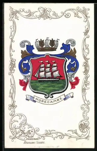 AK Morecambe, Wappen und Ornament-Rahmen