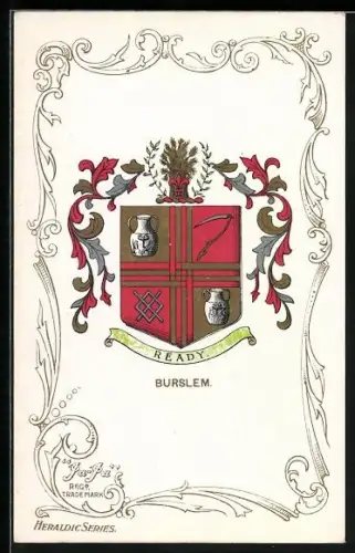 AK Burslem, Wappen und Ornament-Rahmen