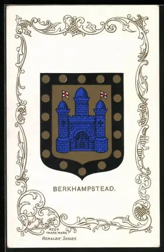 AK Berkhampstead, Wappen und Ornament-Rahmen