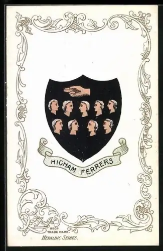 AK Higham Ferrers, Wappen und Ornament-Rahmen