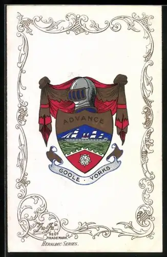AK Goole, Yorks, Wappen und Ornament-Rahmen