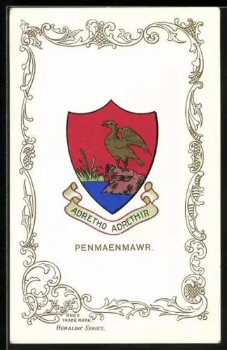AK Penmaenmawr, Wappen und Ornament-Rahmen