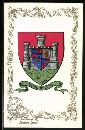 AK Dorchester, Wappen und Ornament-Rahmen