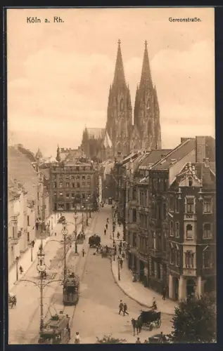 AK Köln a. Rh., Strassenbahnen in der Gereonstrasse
