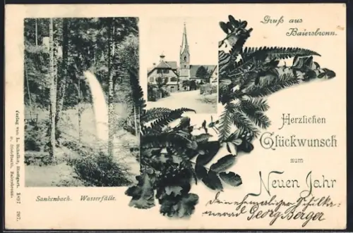 AK Baiersbronn, Kirche, Senkenbach Wasserfälle