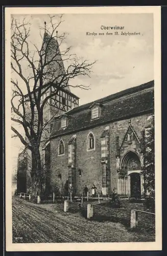 AK Oberweimar / Thüringen, Partie an der Kirche