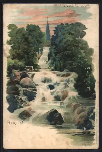 Lithographie Berlin-Kreuzberg, Victoria Wasserfall