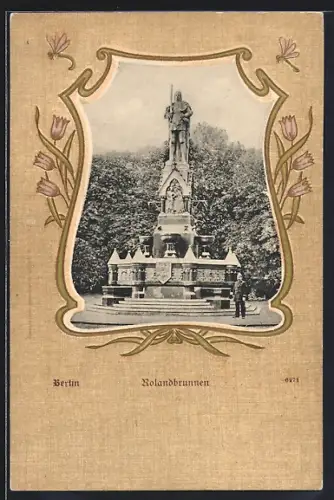 AK Berlin-Tiergarten, Partie am Rolandbrunnen