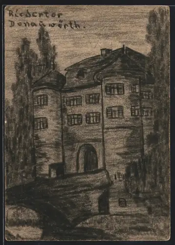 Künstler-AK Donauwörth, Das Riedertor