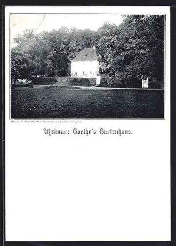 AK Weimar / Thüringen, Goethes Gartenhaus