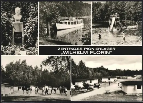 AK Prebelow Kreis Neuruppin, Zentrales Pionierlager Wilhelm Florin, Ernst-Thälmann-Gedenkstein
