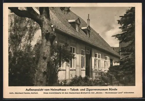 AK Bünde, Aussenansicht vom Heimathaus, Tabak & Zigarrenmuseum