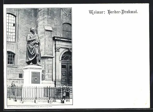 AK Weimar / Thüringen, Am Herder-Denkmal