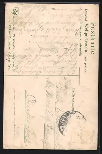 Künstler-AK Bünde, Bünder Oktoberfest 1908, Segelboot vor der Fahrt