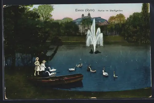 AK Essen /Ruhr, Partie im Stadtgarten