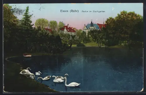 AK Essen /Ruhr, Partie im Stadtgarten