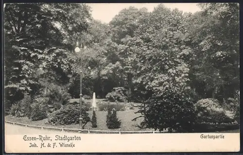 AK Essen-Ruhr, Stadtgarten, Gartenpartie