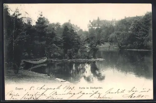 AK Essen, Partie im Stadtgarten