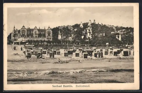 AK Bansin, Strandkörbe am Badestrand