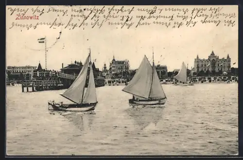 AK Zinnowitz, Ortsansicht, Segelboote