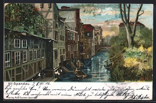 AK Berlin-Spandau, Flusspartie im Ort