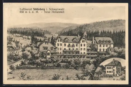 AK Schömberg /Schwarzwald, Totalansicht der neuen Heilanstalt