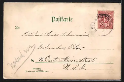Lithographie Heilbronn / Neckar, Ortsansicht mitb Flussbrücke
